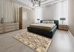 Contemporary Brown Southwestern Rug in a Bedroom, con2923