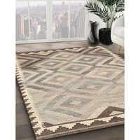 Contemporary Dark Almond Brown Southwestern Rug, con2924