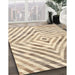 Contemporary Khaki Gold Southwestern Rug in Family Room, con2925