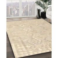 Contemporary Deep Peach Orange Solid Rug, con2926