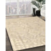 Contemporary Deep Peach Orange Solid Rug in Family Room, con2926