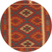 Sideview of Contemporary Neon Red Oriental Rug, con2931