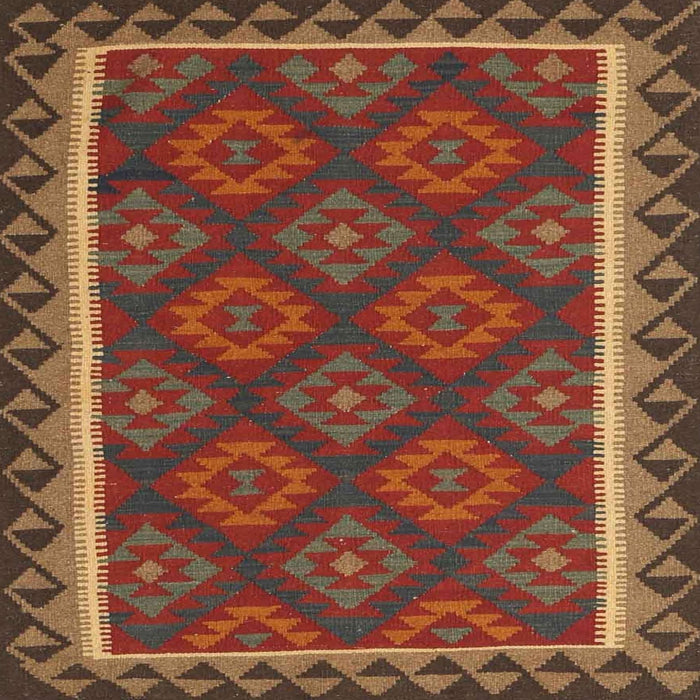 Square Contemporary Light Brown Oriental Rug, con2932