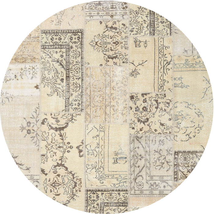 Square Machine Washable Contemporary Light French Beige Brown Rug, wshcon2933