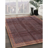 Contemporary Dark Almond Brown Modern Rug, con2934