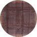 Sideview of Contemporary Dark Almond Brown Modern Rug, con2934