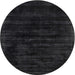 Square Machine Washable Contemporary Midnight Gray Rug, wshcon2935