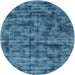 Sideview of Contemporary Blue Modern Rug, con2936