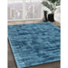 Contemporary Blue Modern Rug in Family Room, con2936