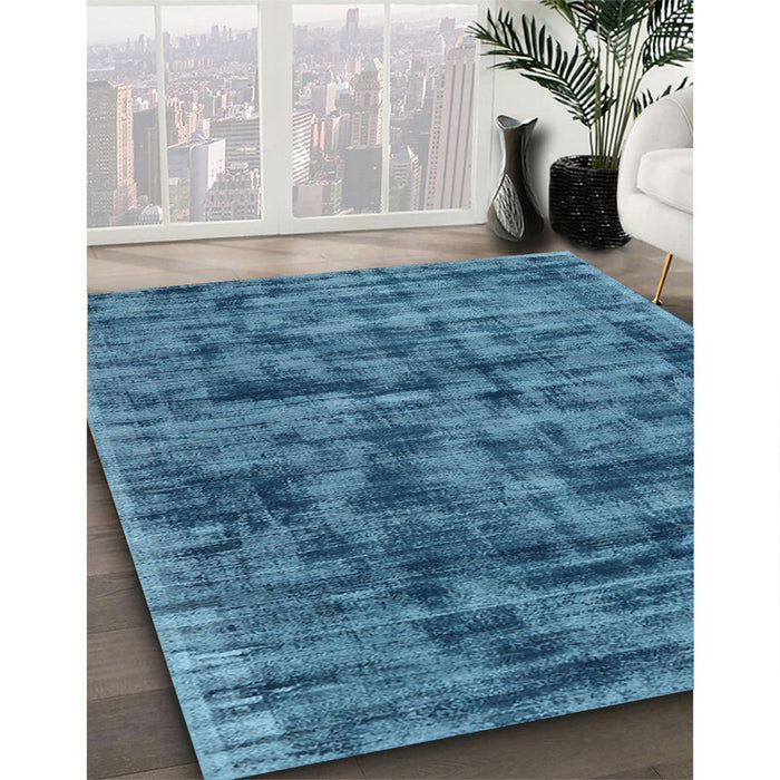 Machine Washable Contemporary Blue Rug in a Family Room, wshcon2936