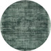 Square Machine Washable Contemporary Green Rug, wshcon2938