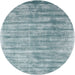 Sideview of Contemporary Cyan Opaque Blue Modern Rug, con2939