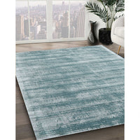 Contemporary Cyan Opaque Blue Modern Rug, con2939