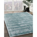 Contemporary Cyan Opaque Blue Modern Rug in Family Room, con2939