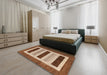 Machine Washable Contemporary Mahogany Brown Rug in a Bedroom, wshcon293