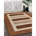 Contemporary Mahogany Brown Modern Rug in Family Room, con293