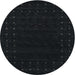 Square Machine Washable Contemporary Black Rug, wshcon2942