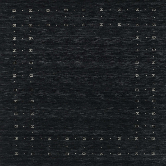 Square Contemporary Black Modern Rug, con2942