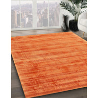 Contemporary Orange Red Modern Rug, con2943