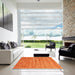 Square Machine Washable Contemporary Orange Red Rug in a Living Room, wshcon2943