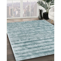 Contemporary Light Steel Blue Modern Rug, con2944