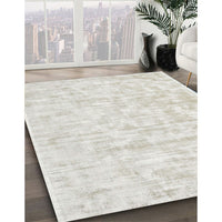 Contemporary Pale Silver Gray Solid Rug, con2945