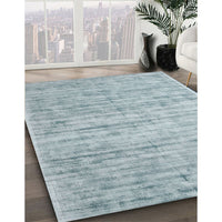 Contemporary Light Steel Blue Modern Rug, con2946