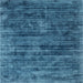 Square Contemporary Blue Ivy Blue Modern Rug, con2949