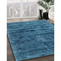 Contemporary Blue Ivy Blue Modern Rug, con2949