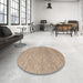 Round Machine Washable Contemporary Dark Almond Brown Rug in a Office, wshcon294