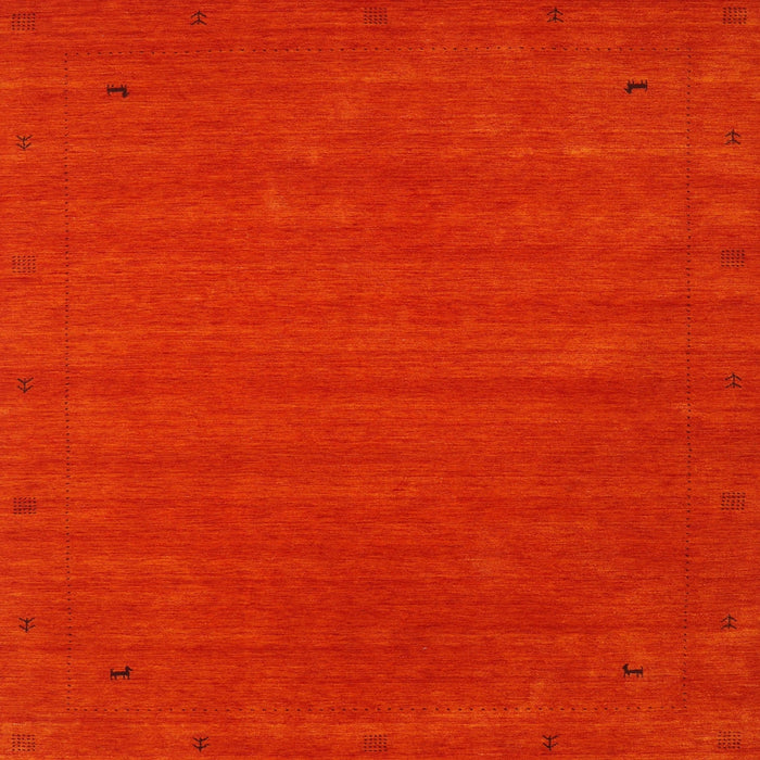 Square Contemporary Red Modern Rug, con2952