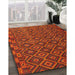 Machine Washable Contemporary Mahogany Brown Rug in a Family Room, wshcon2953