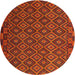 Square Machine Washable Contemporary Mahogany Brown Rug, wshcon2953