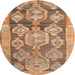 Sideview of Contemporary Sand Brown Oriental Rug, con2955