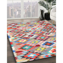 Machine Washable Contemporary Cherry Red Rug in a Family Room, wshcon2957