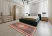 Machine Washable Contemporary Chestnut Brown Rug in a Bedroom, wshcon2958