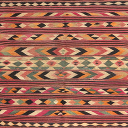 Square Contemporary Sunrise Orange Oriental Rug, con2960