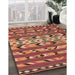 Contemporary Sunrise Orange Oriental Rug in Family Room, con2960