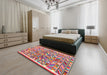 Contemporary Sage Green Modern Rug in a Bedroom, con2963