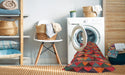 Machine Washable Contemporary Red Rug in a Washing Machine, wshcon2966