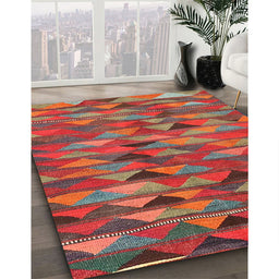 Machine Washable Contemporary Red Rug in a Family Room, wshcon2966