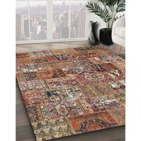 Contemporary Dark Sienna Brown Modern Rug, con2971