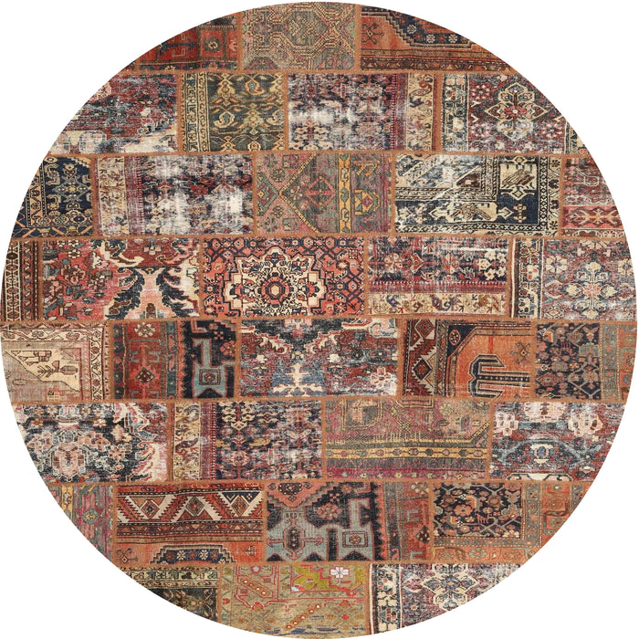 Sideview of Contemporary Dark Sienna Brown Modern Rug, con2971