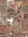 Contemporary Reddish Brown Patchwork Rug, con2973