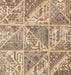 Contemporary Dark Gold Brown Patchwork Rug, con2974