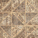 Square Contemporary Dark Gold Brown Patchwork Rug, con2974