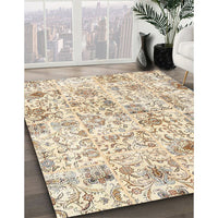 Contemporary Golden Blonde Gold Patchwork Rug, con2975