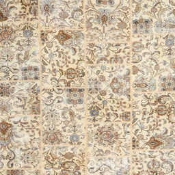 Square Contemporary Golden Blonde Gold Patchwork Rug, con2975