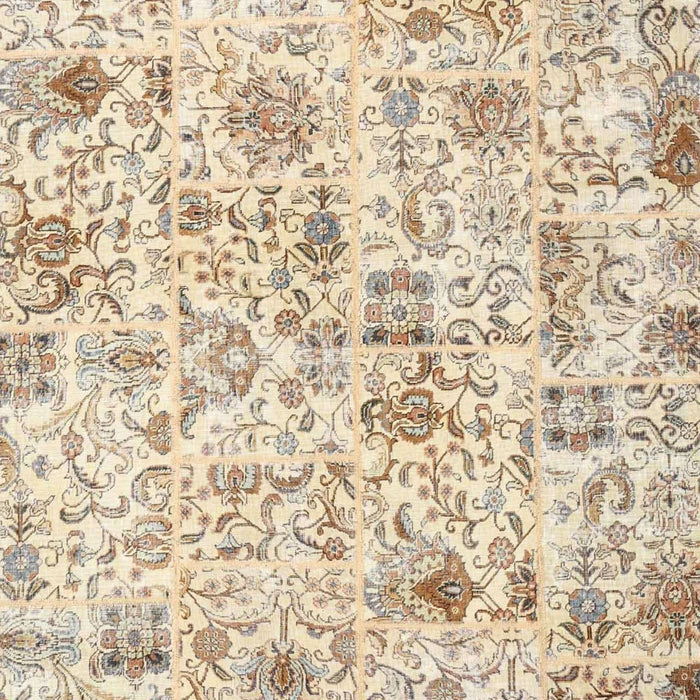 Contemporary Golden Blonde Gold Patchwork Rug, con2975