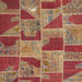 Square Contemporary Red Patchwork Rug, con2976